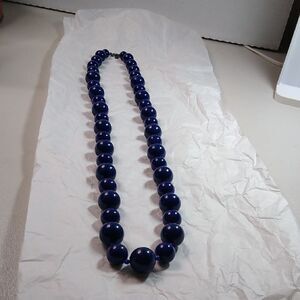 Deep Blue Beaded 40 inch Ben-Amun Necklace with Elegant Tapering